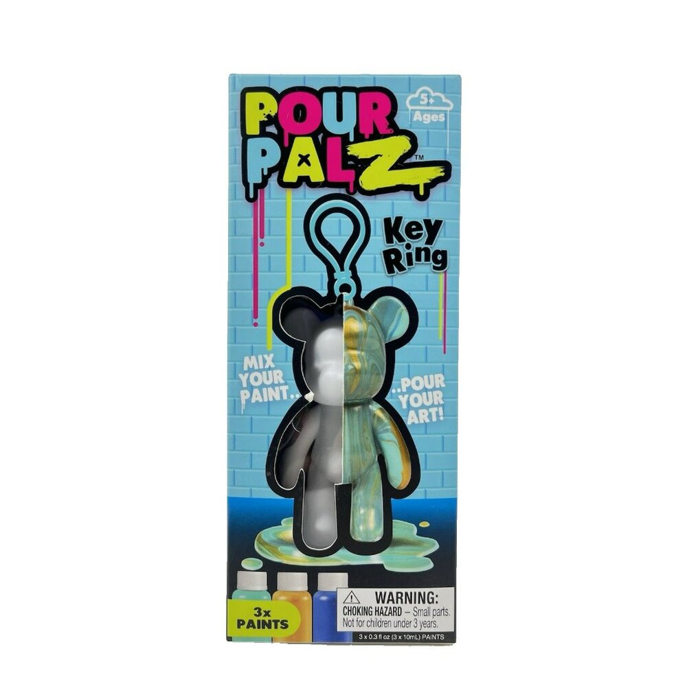 Pour Palz 3.2" Key Ring Bear DIY Paint & Pour Craft Kit
